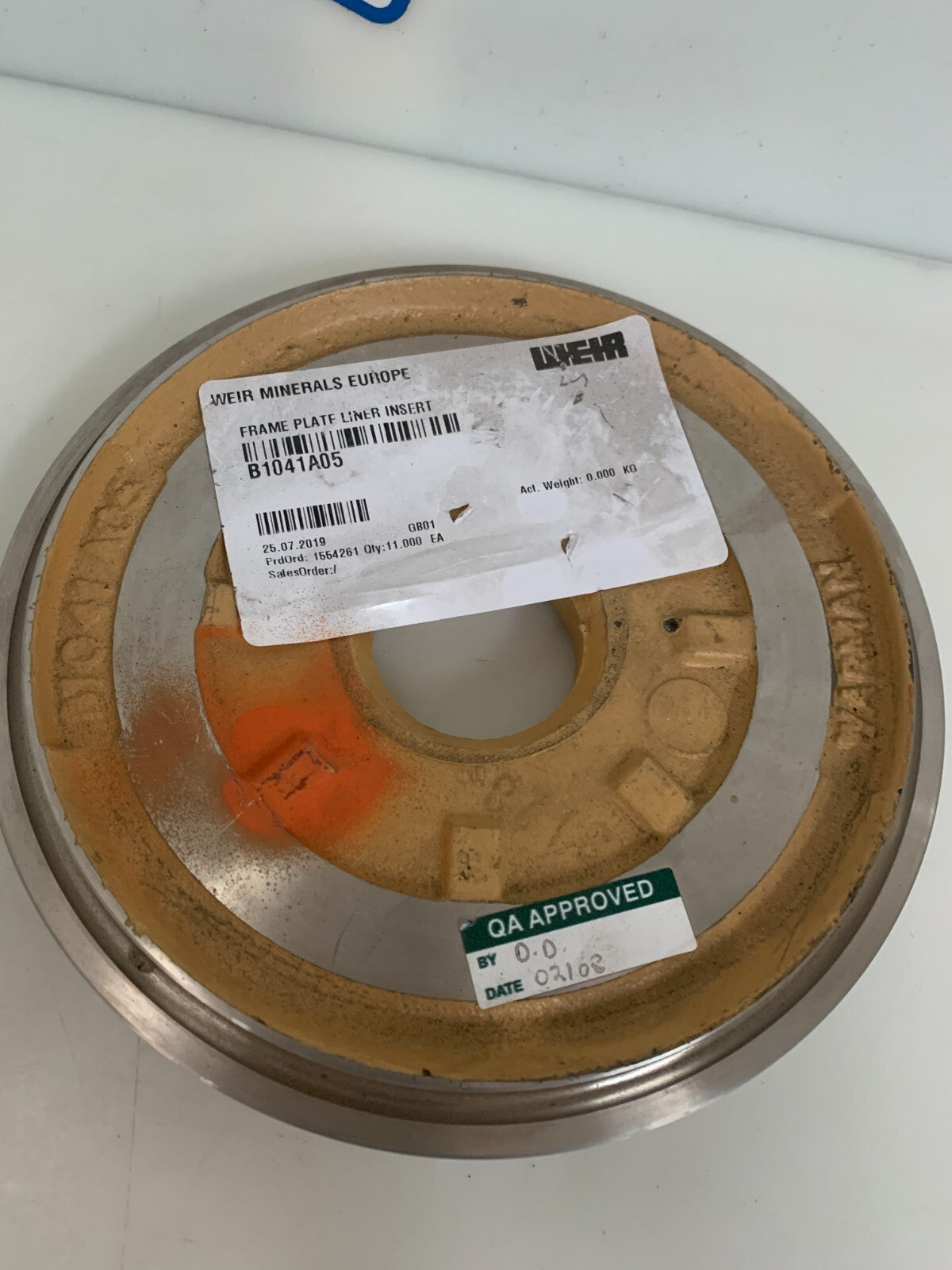 WEIR FRAME PLATE LINER INSERT FOR WARMAN SLURRY PUMP B1041A05