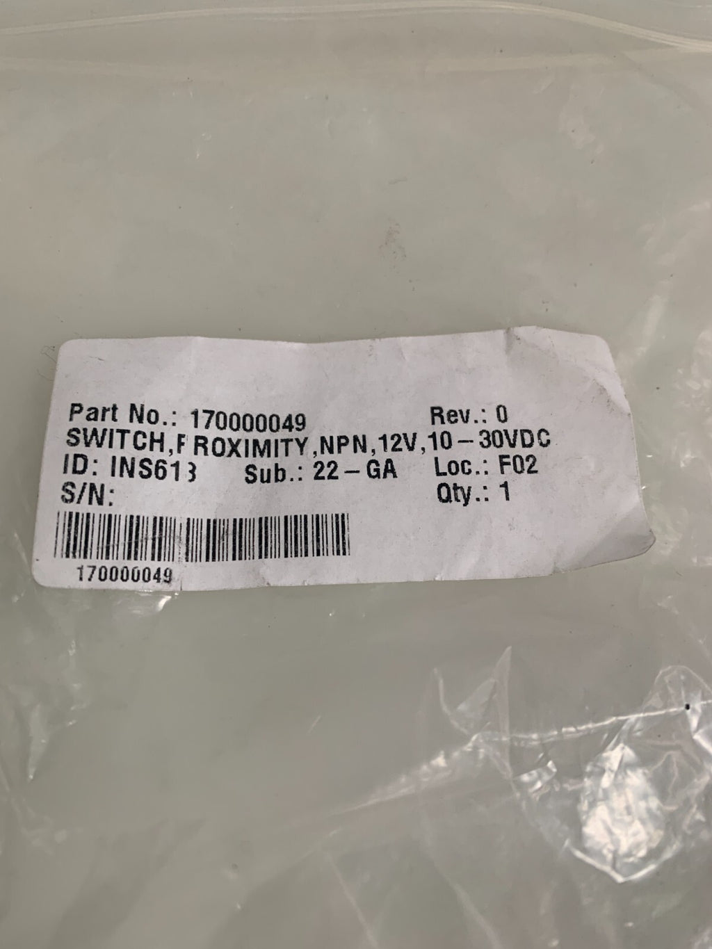 DI-SORIC PROXIMITY SWITCH SENSOR DCC 18 M 12 NSLK HP SCITEX #170000049
