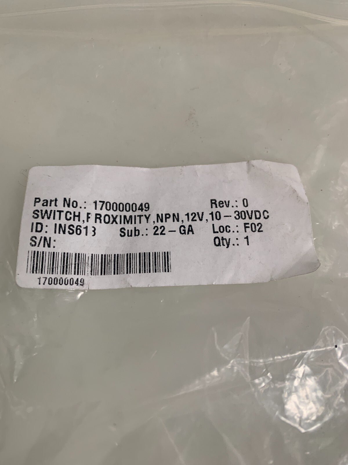 DI-SORIC PROXIMITY SWITCH SENSOR DCC 18 M 12 NSLK HP SCITEX #170000049