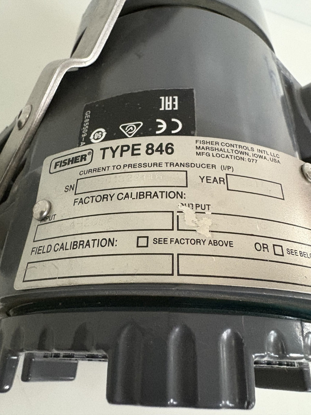 FISHER TYPE 846 CURRENT TO PRESSURE TRANSDUCER