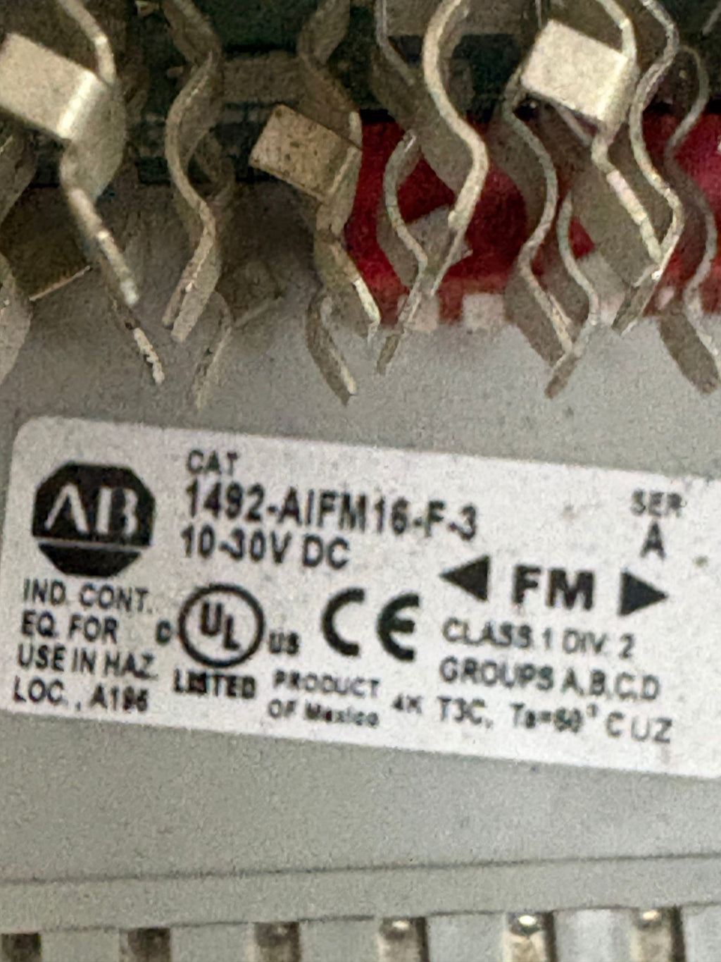 ALLEN BRADLEY FUSIBLE INTERFACE MODULE 1492-A/FM16-F-3 SER A1