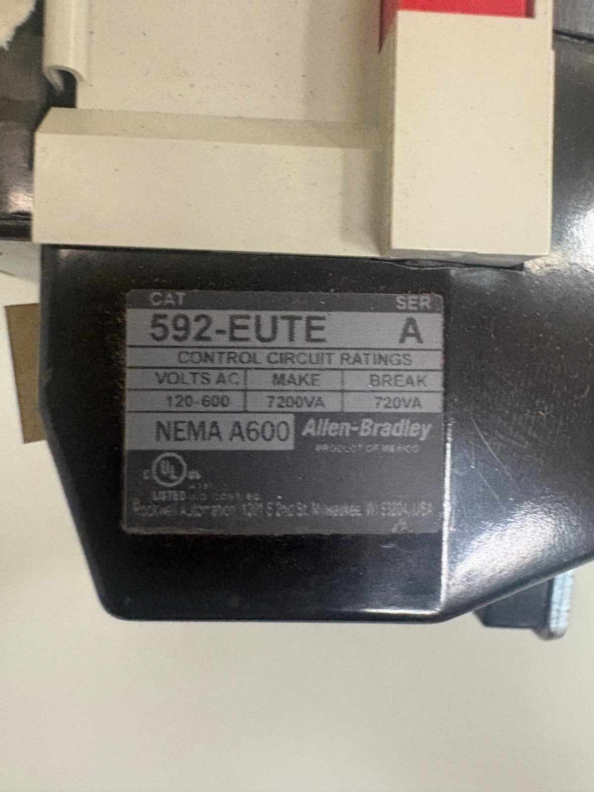 ALLEN BRADLEY OVERLOAD RELAY 592-EUTE A 3