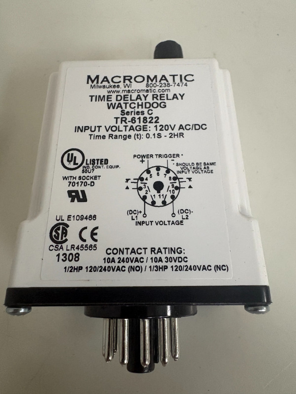 MACROMATIC TIME DELAY RELAY TR-61822
