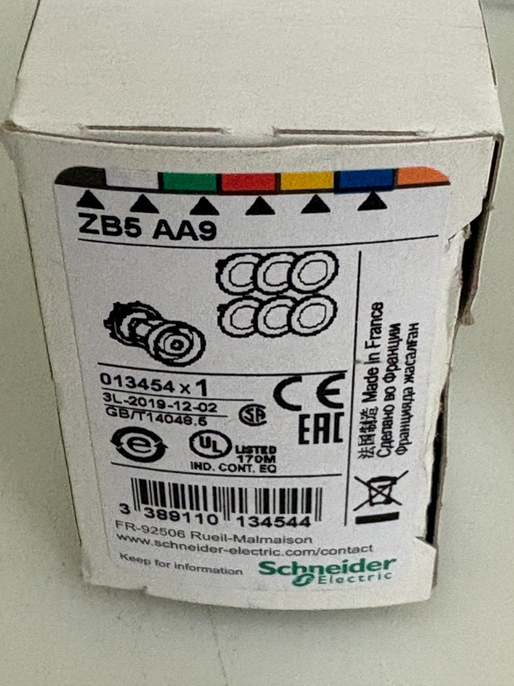 LOT OF 2 SCHNEIDER COLOR PUSH BUTTON ZB5 AA91