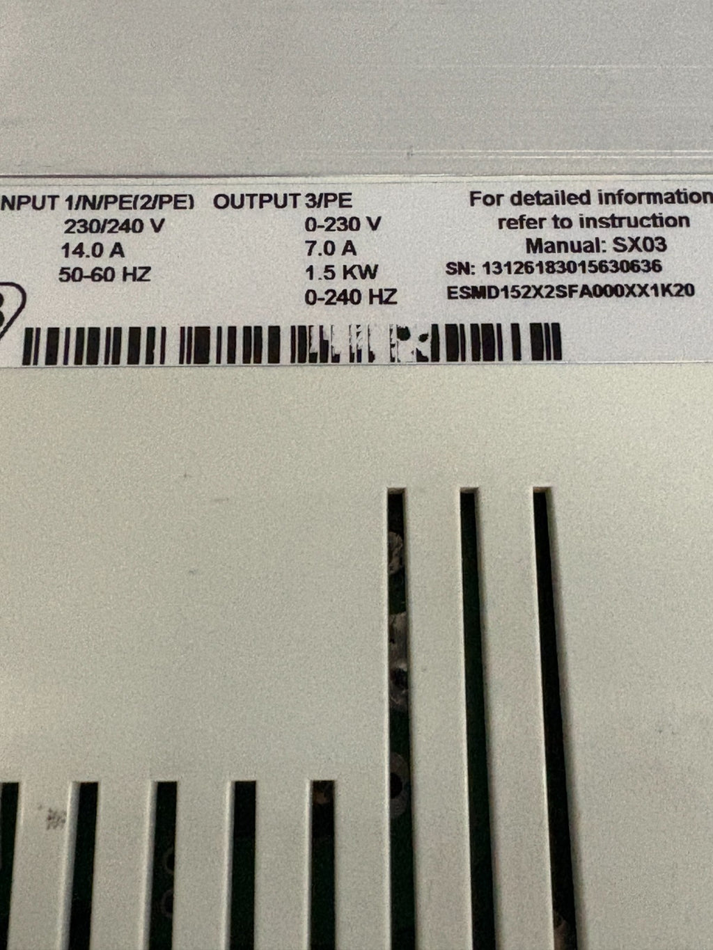 LENZE INVERTER ESMD152X25FA #13126183