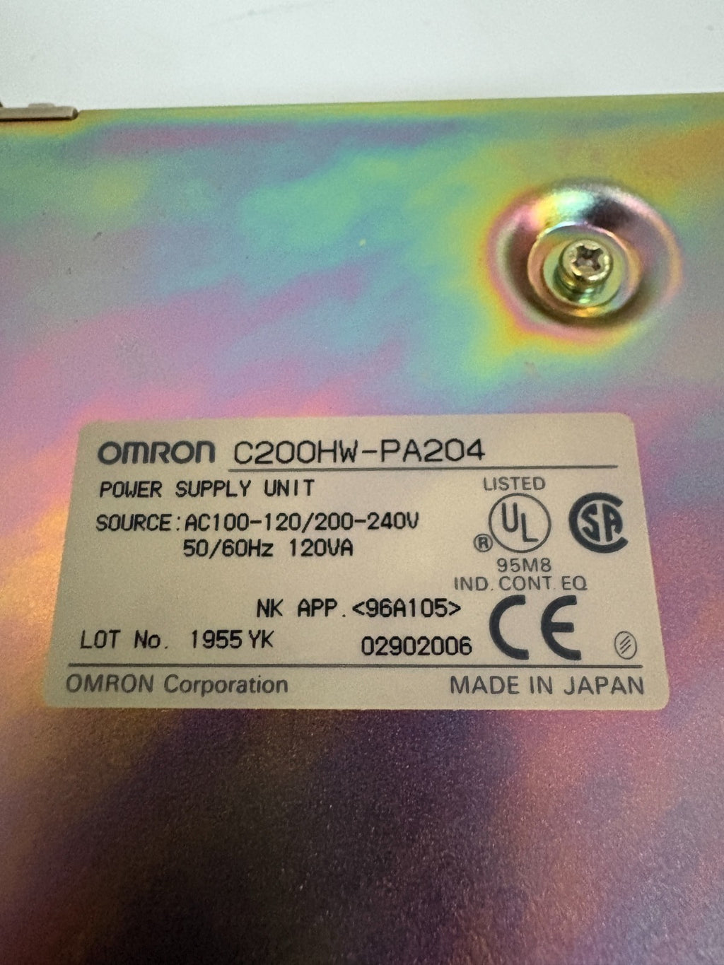 OMRON POWER SUPPLY C200 HW-PA204 2