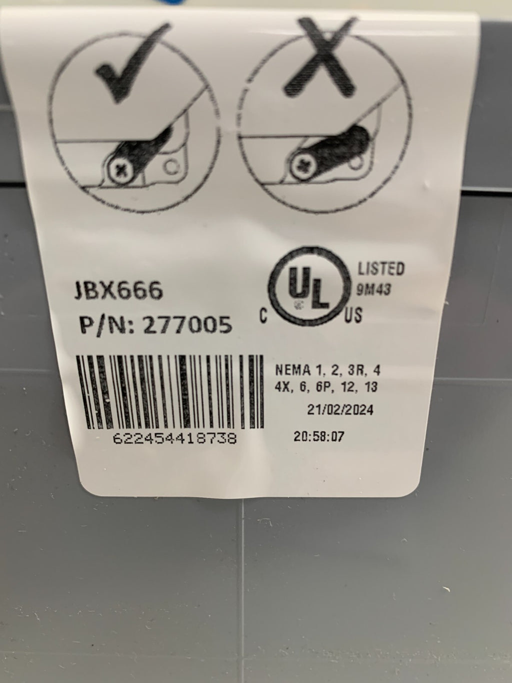 Scepter JBX666 6"x6"x6" PVC Junction Box 2770052