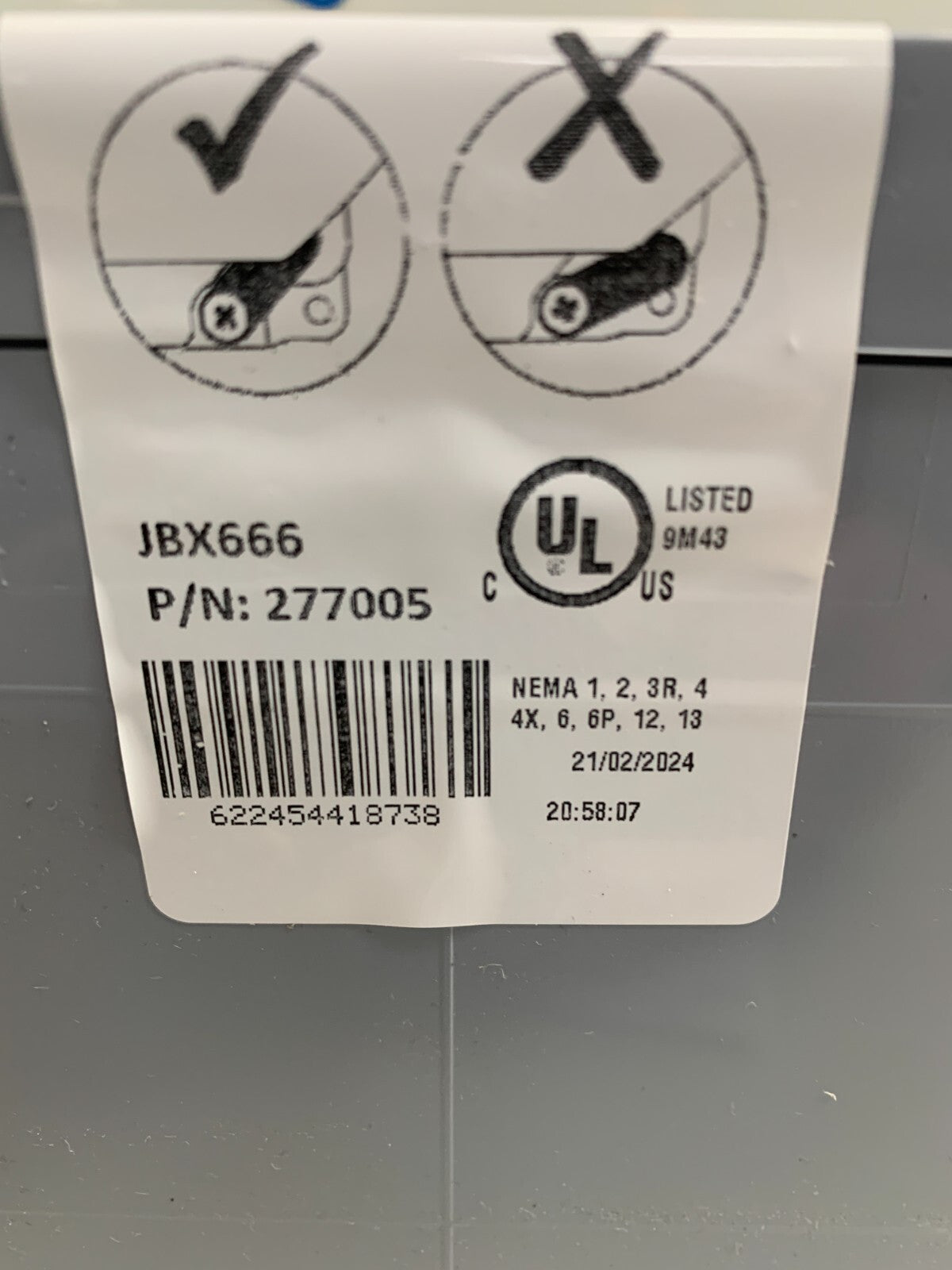 Scepter JBX666 6"x6"x6" PVC Junction Box 2770052