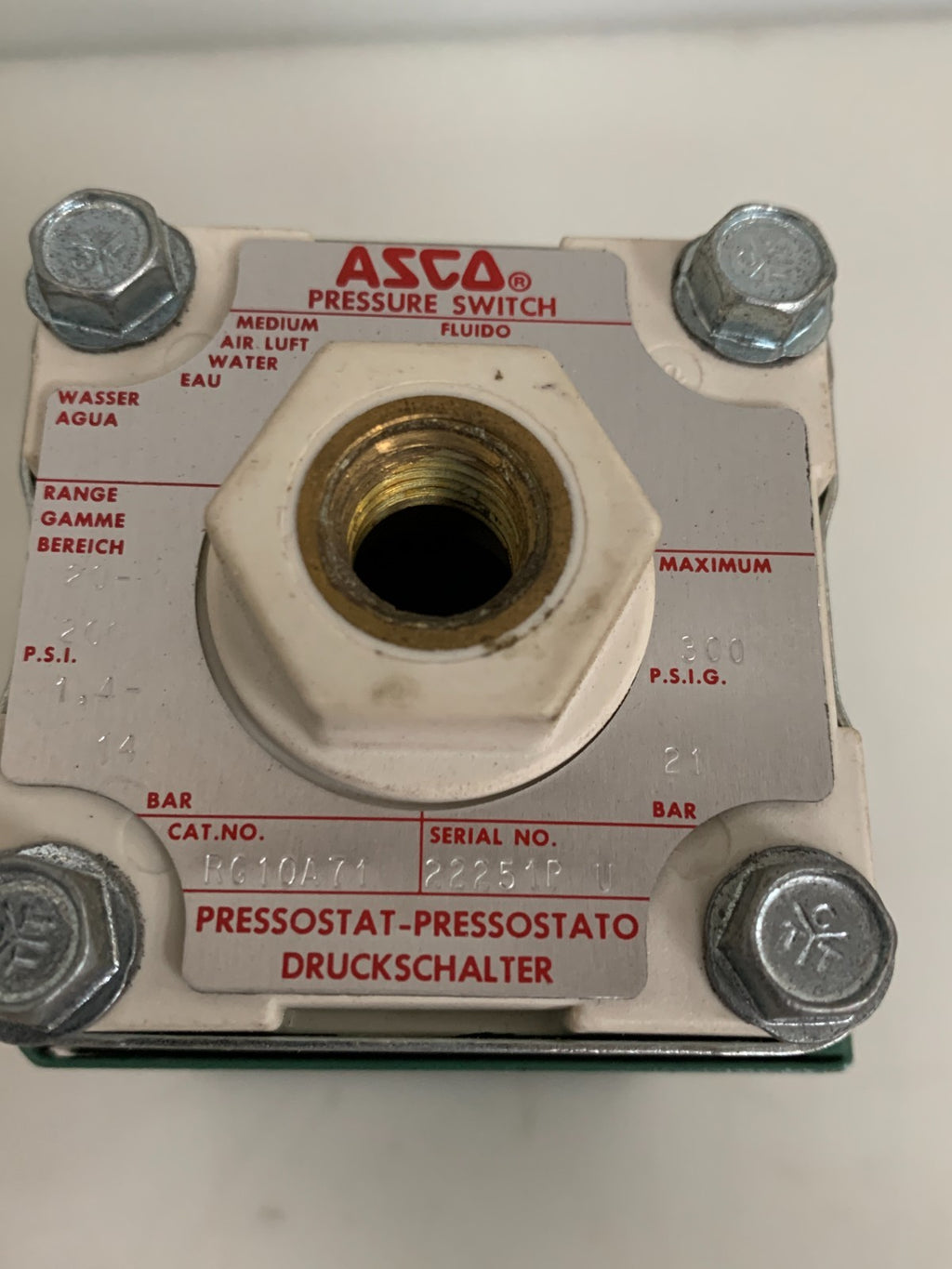 ASCO TRI POINT PRESSURE AND TEMP. SWITCH #PA10A