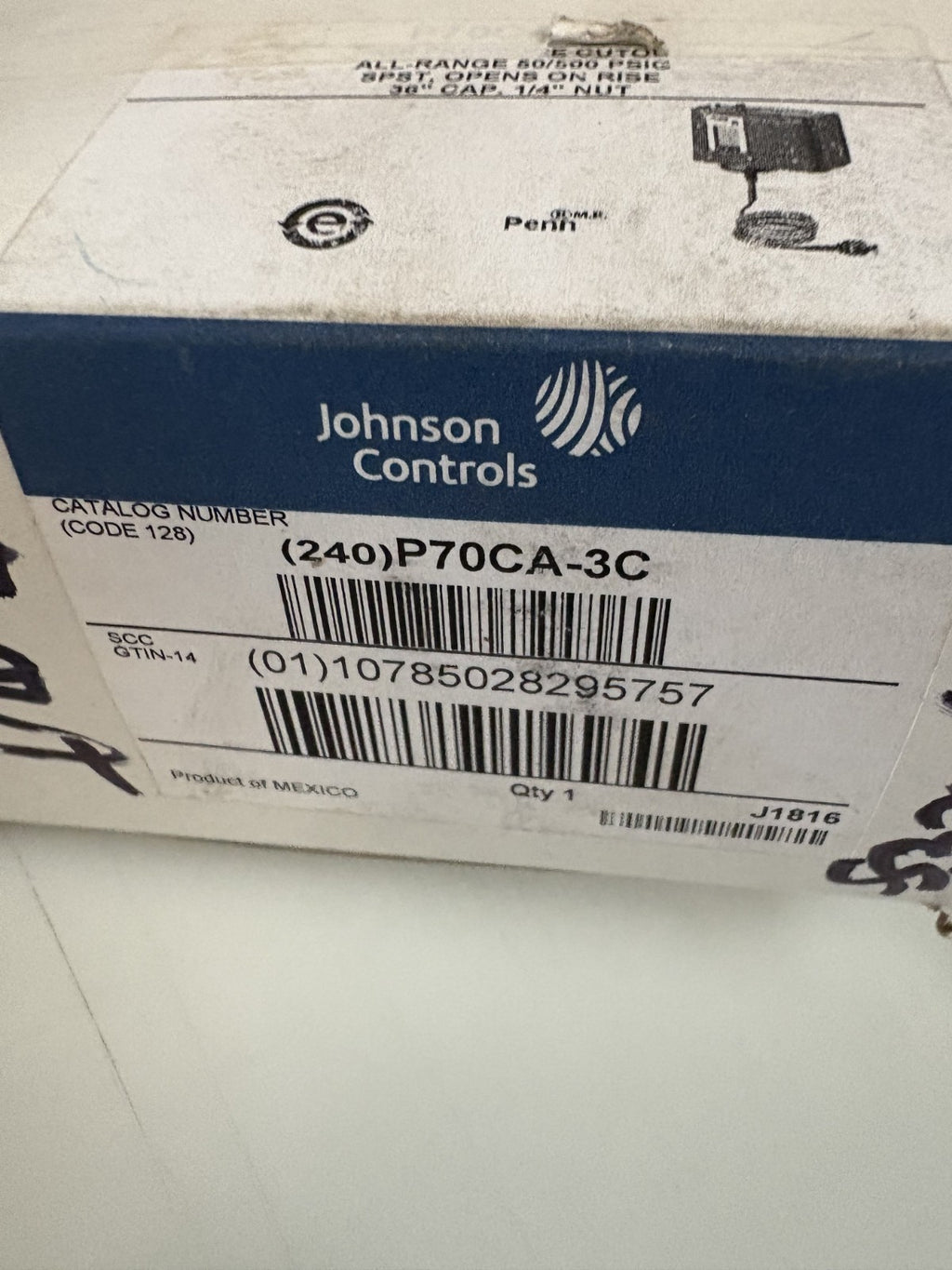 JOHNSON CONTROLS HIGH PRESSURE CONDENSER FAN CYCLING CONTROL P70CA-3C
