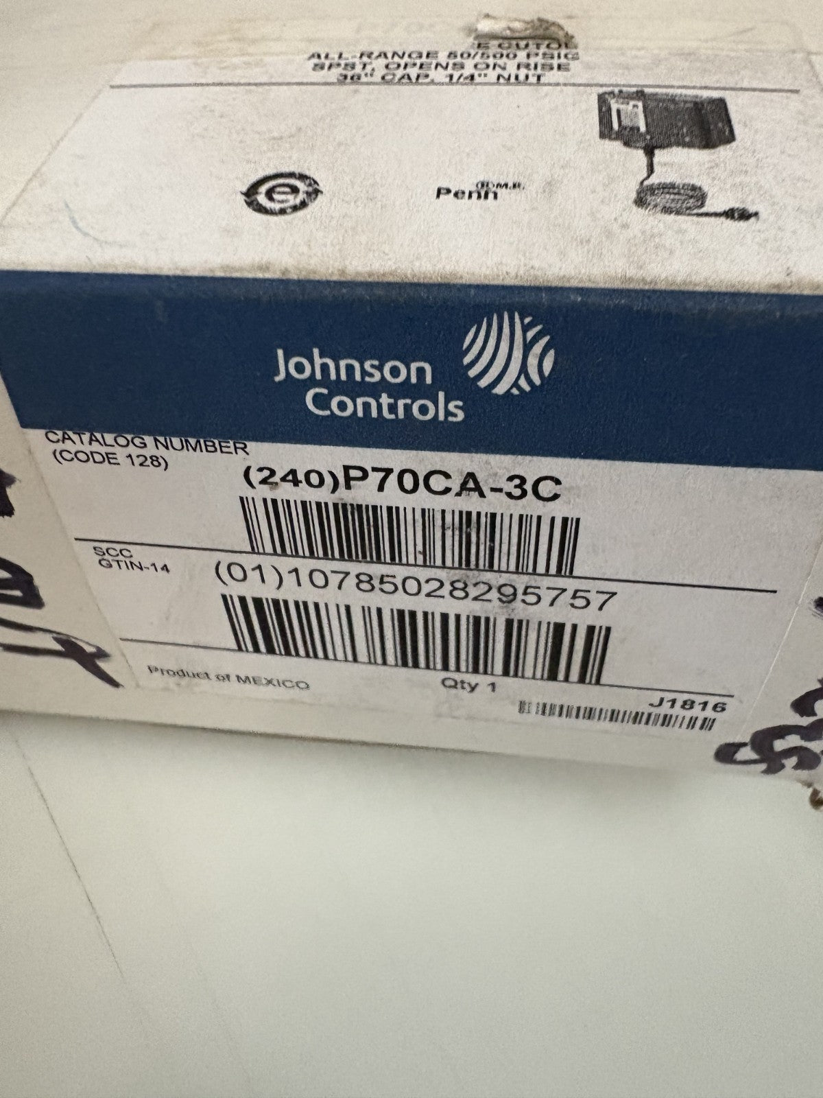 JOHNSON CONTROLS HIGH PRESSURE CONDENSER FAN CYCLING CONTROL P70CA-3C