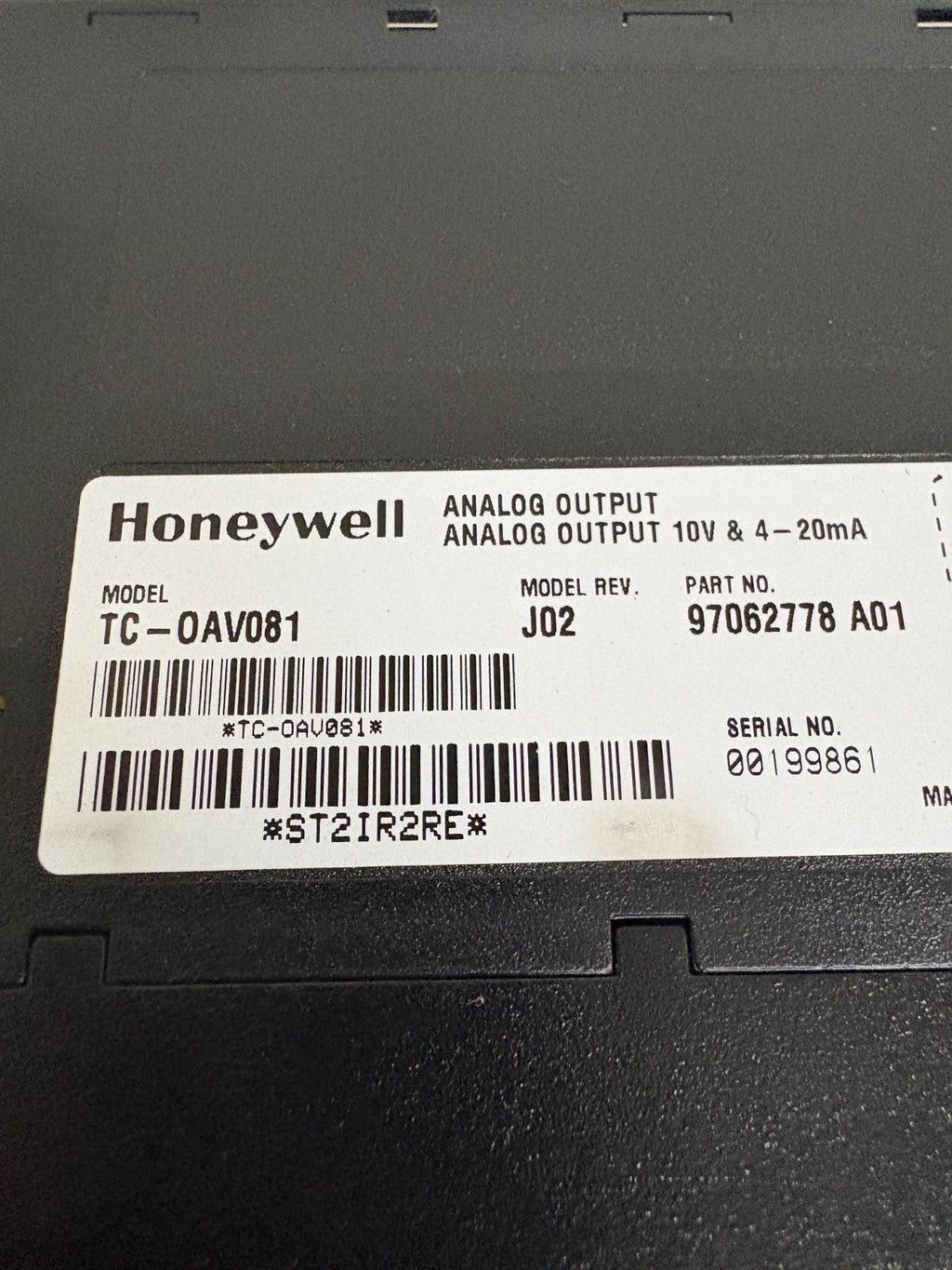 HONEYWELL ANALOG OUTPUT MODULE TC-0AV081 J02 9702778 A01