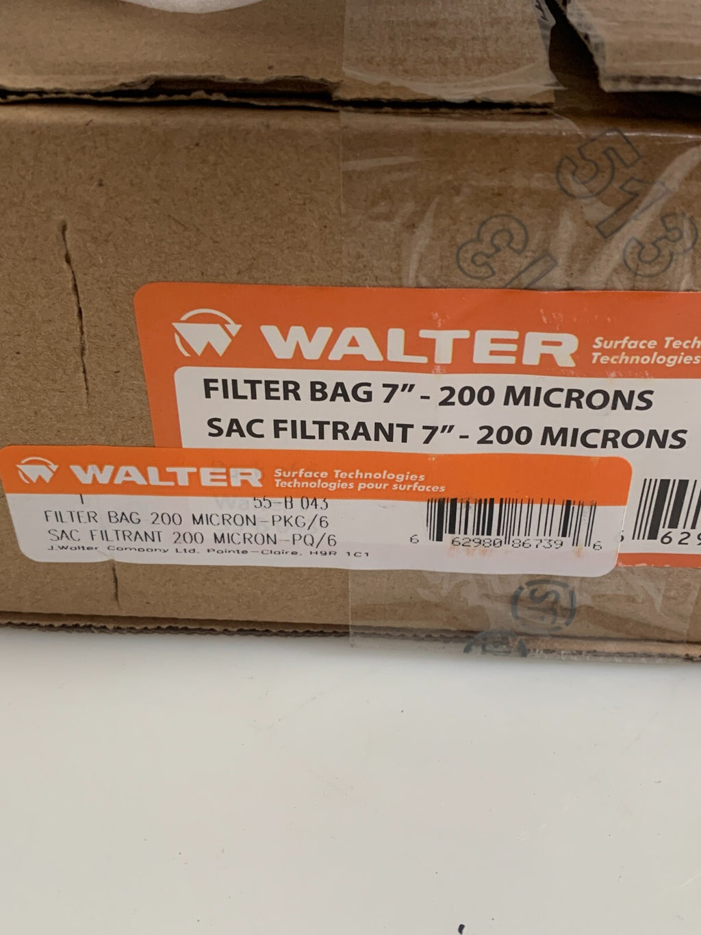 WALTER  55-D043 Disposable Filter Bag 7'' 200 Microns   6/Pack2