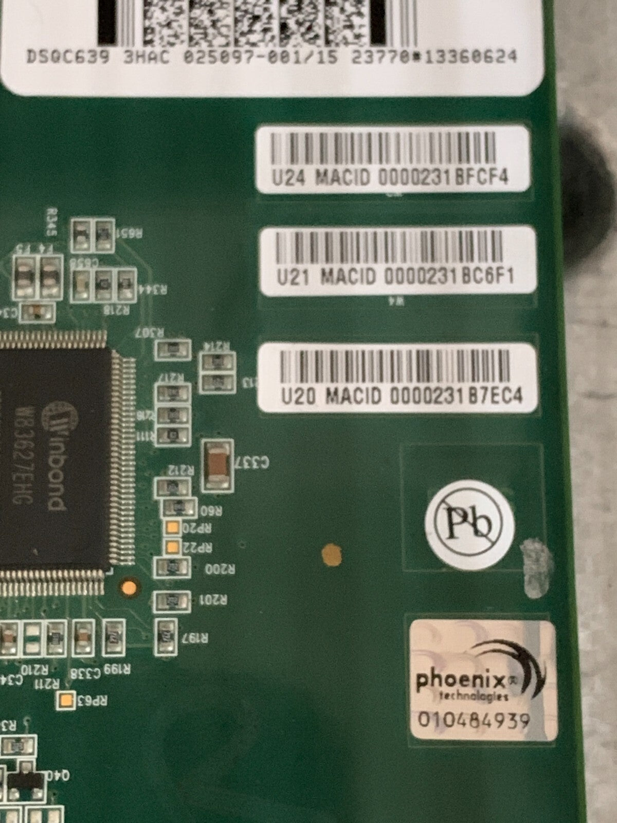 PHOENIX TECHNOLOGIES 010484939 CIRCUIT BOARD 025097-001/15