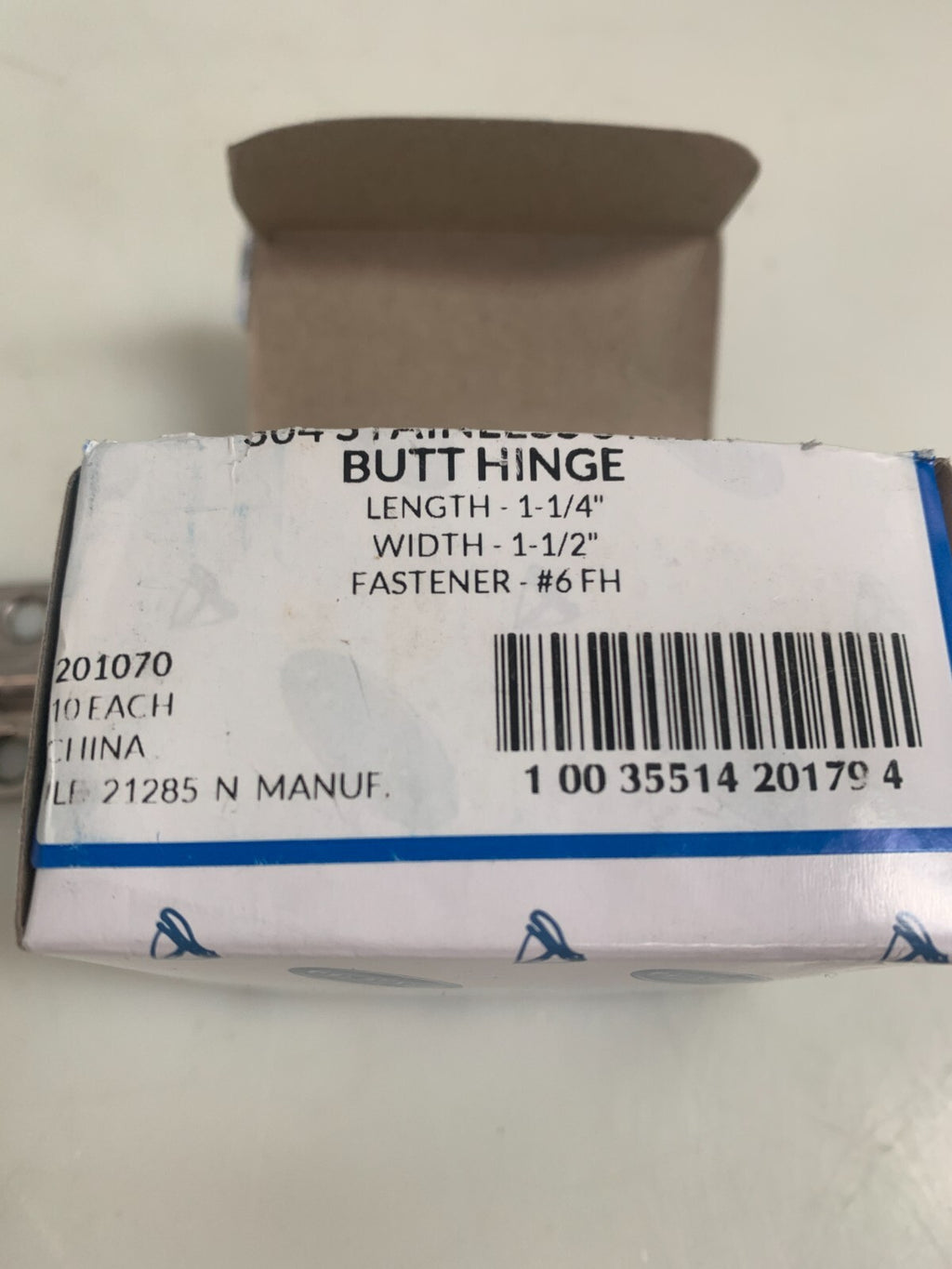 SEA DOG LINE STAINLESS BUTT HINGE 1 1/4 X 1 1/2  #6 FH  10/PER BOX  5 BOX LOT