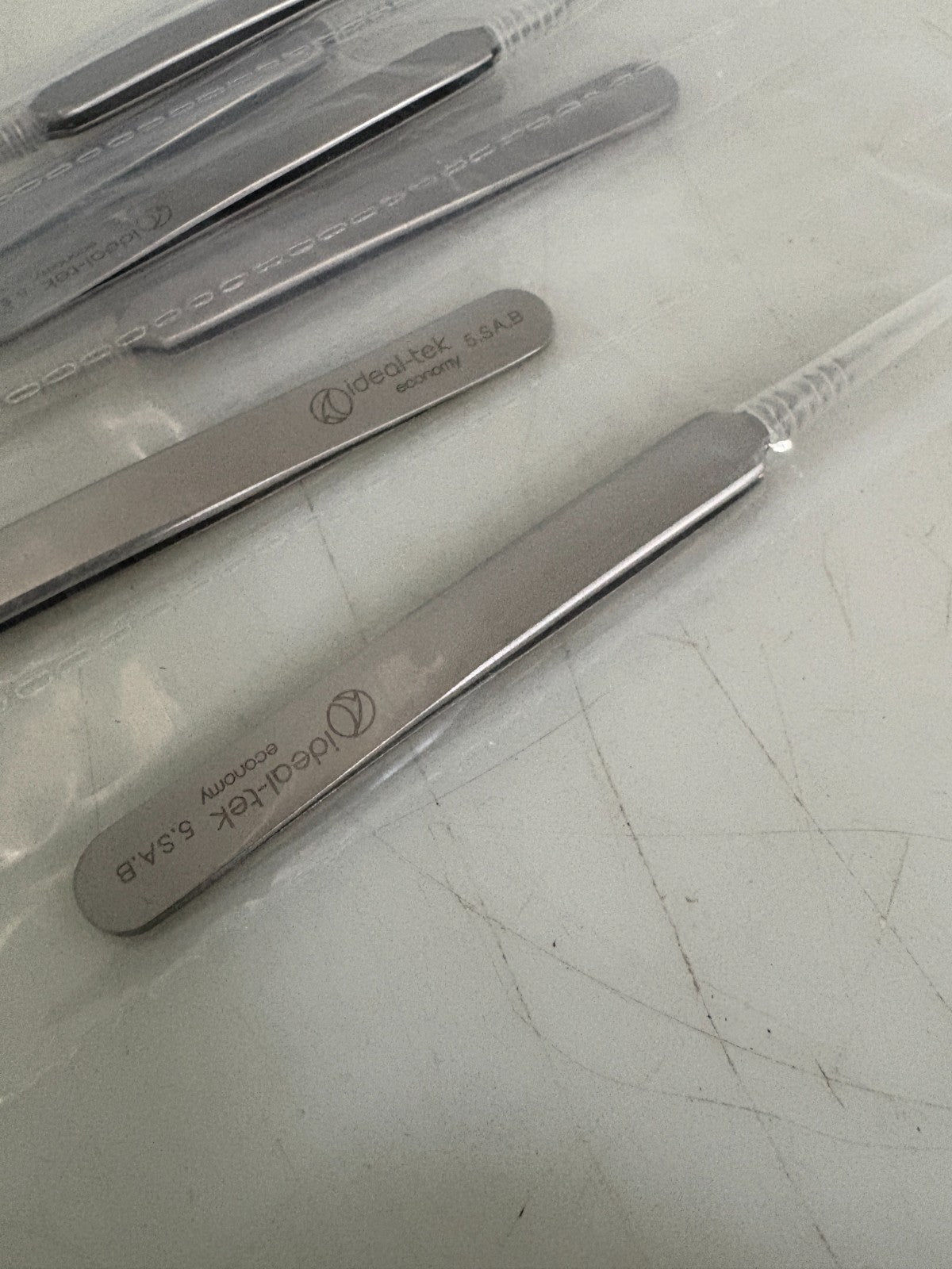 LOT OF 6 IDEAL TEK ESP EPOXY COATED TWEEZERS 5. SA.B1