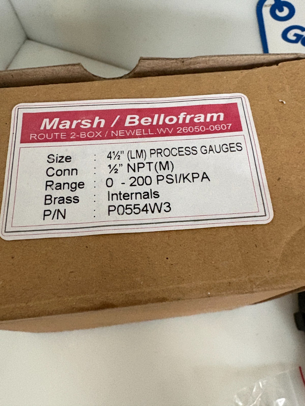 MARSH/BELLOFRAM 4 1/2 PROCESS GAUGES 0-200 PSI #P0554W32