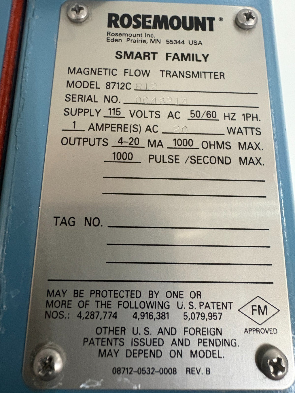 ROSEMOUNT SMART FAMILY MAGNETIC FLOW TRANSMITTER 87122CR12
