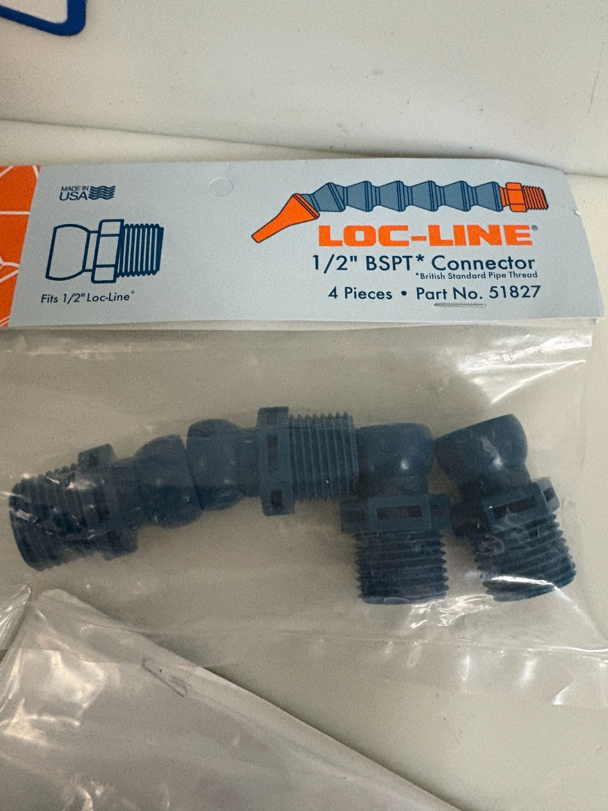 LOT OF 8 LOC LINE 1/2 BSPT CONNECTOR #51827 LOT OF 13 W/LOC LINE 3/8 ROUND