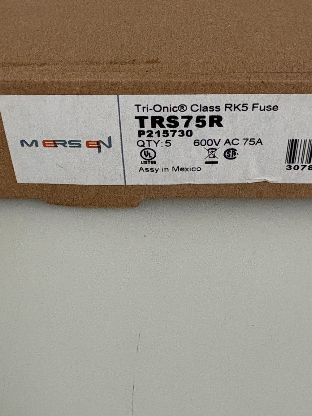 LOT OF 5 FERRAZ SHAWMUT TRIONIC 600V 75A TRS75R2