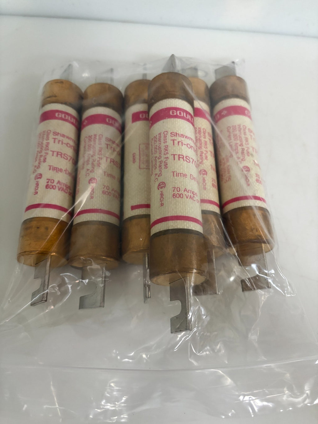 LOT OF 6 GOULD SHAWMUT TRI-ONIC TRS70R2