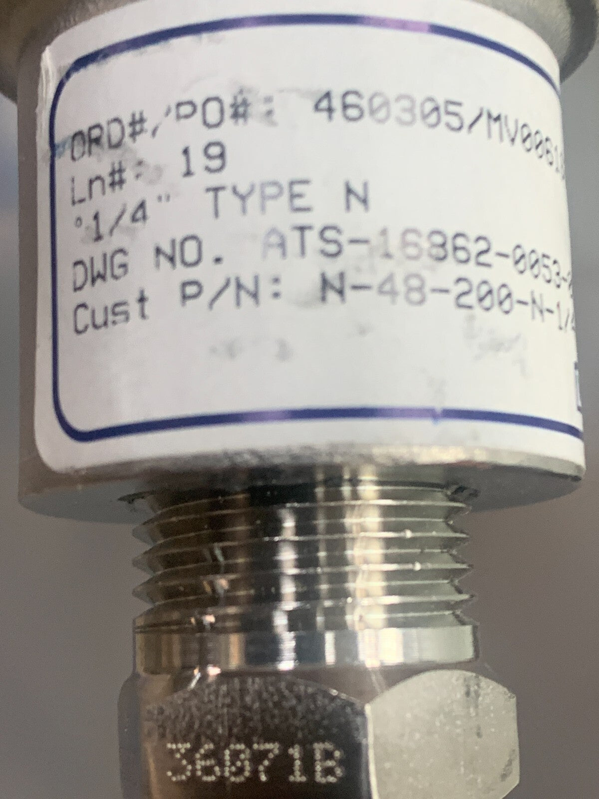WIKA TC10 Thermocouple 48" rod 18-C10-174835 see label for specs