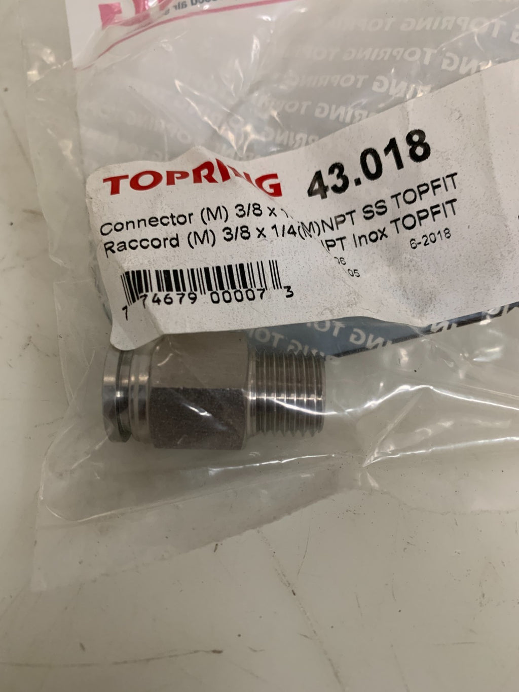TOPRING PUSH TO CONNECT TOPFIT S.STEEL CONNECTOR #43.018