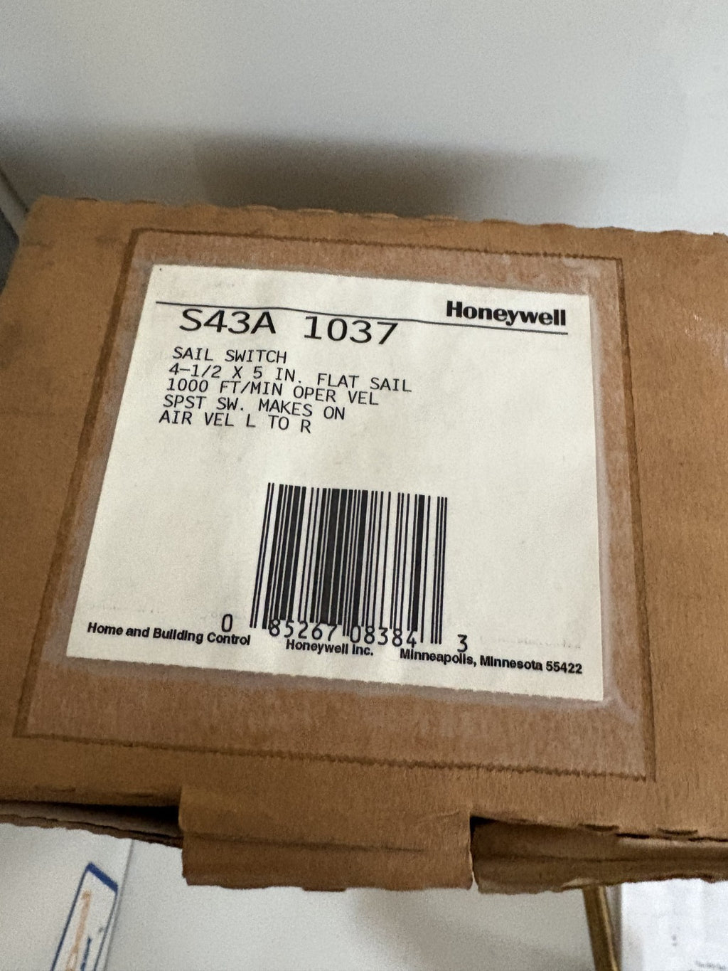 HONEYWELL SAIL SWITCH S43A 1037