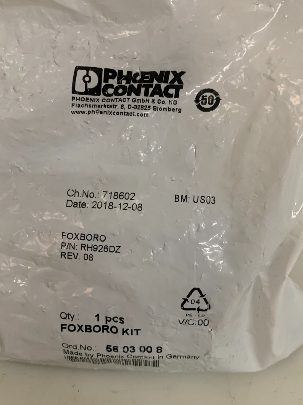 PHOENIX CONTACT FOXBORO KIT 718602 58 03 00 8