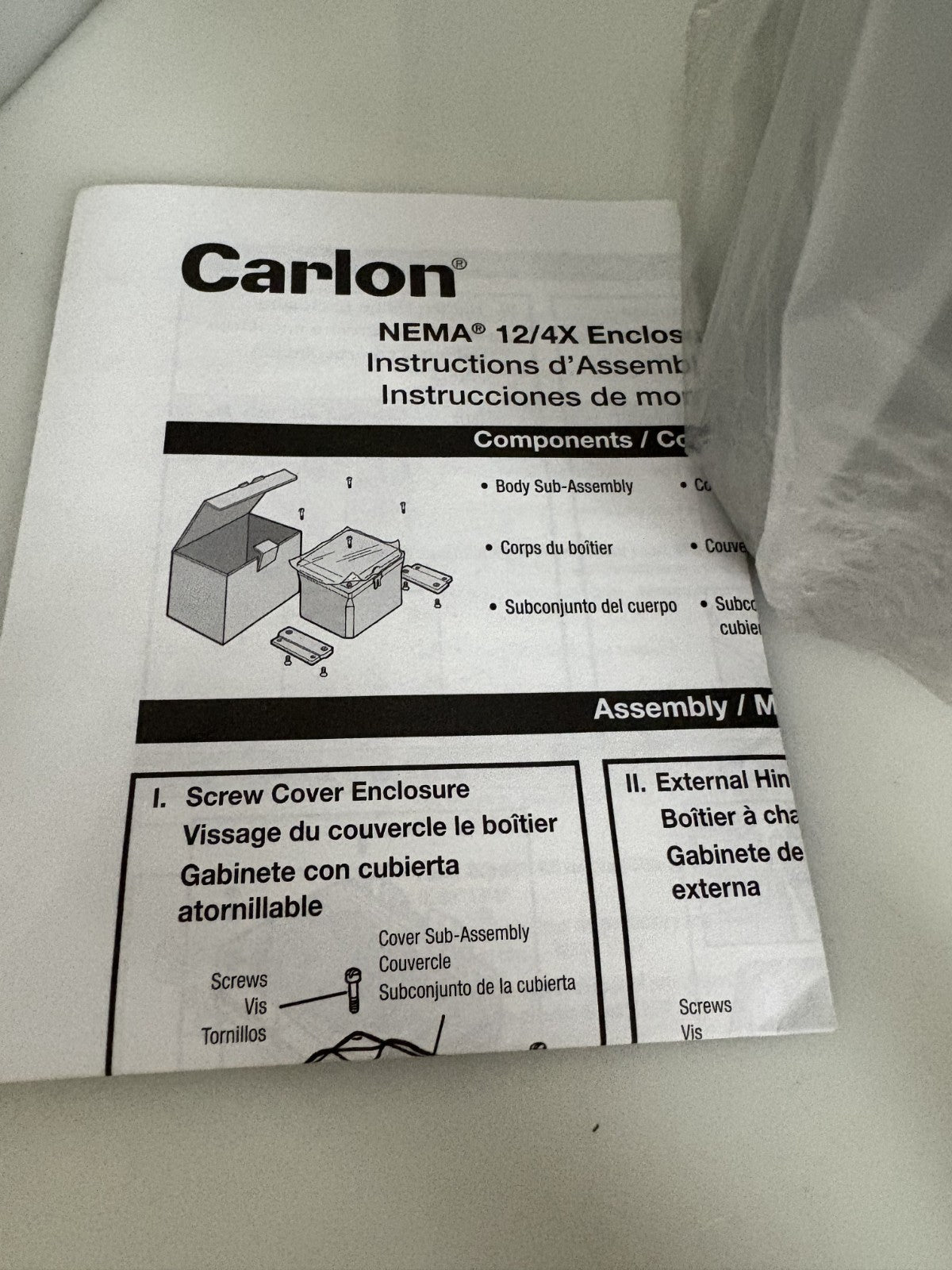 THOMAS & BETTS CARLON CLEAR COVER CIRCUIT SAFE ENCLOSURE #NC10861