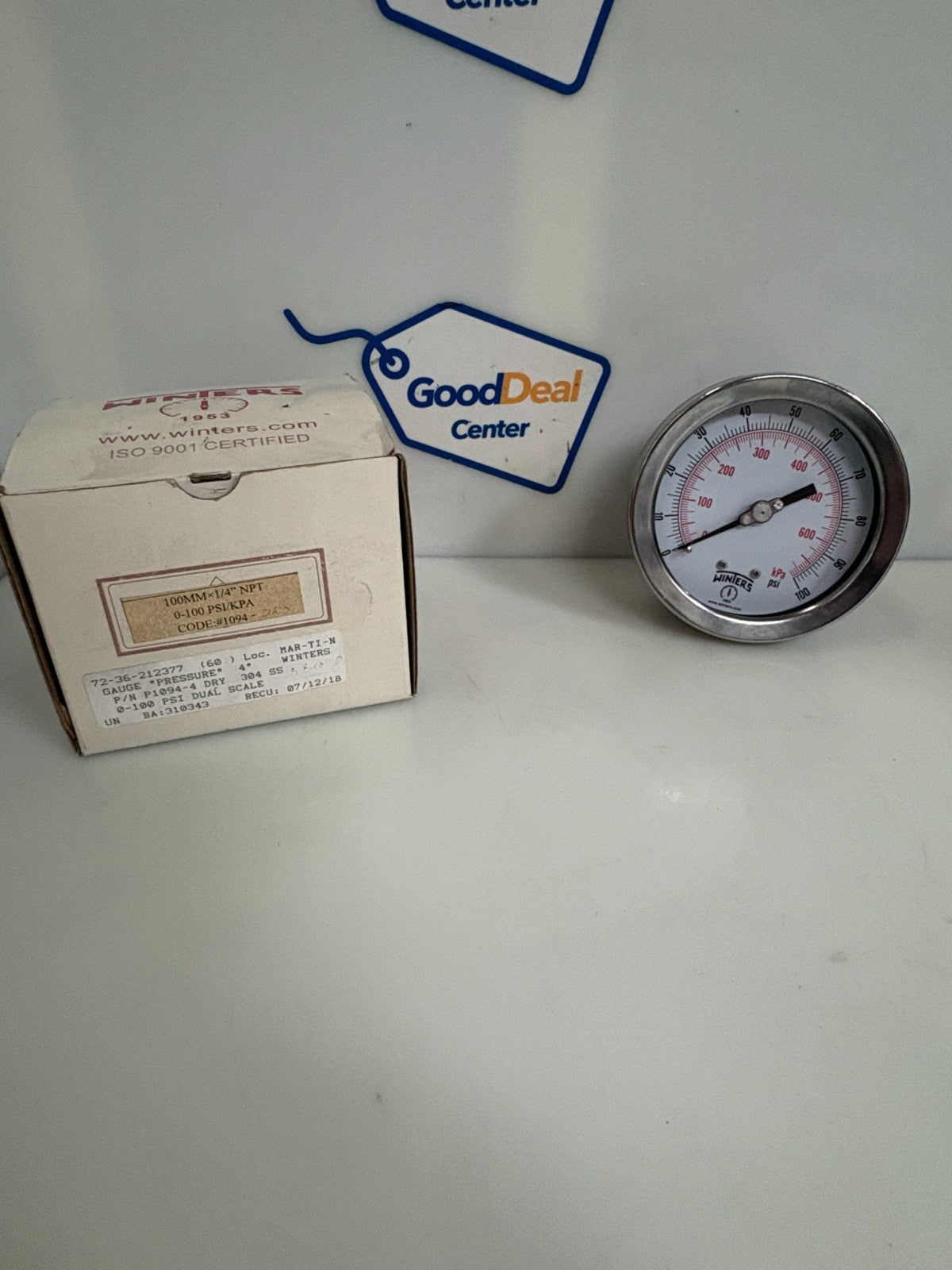 WINTERS 4" PRESSURE SCALE 1094 1/4 NPT 