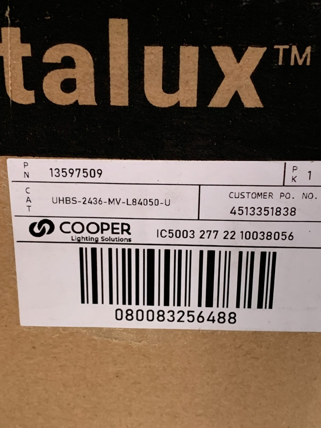 COOPER METALUX LED DIMMABLE HIGH BAY UHBS-2436-MV-L84050-U #135975092