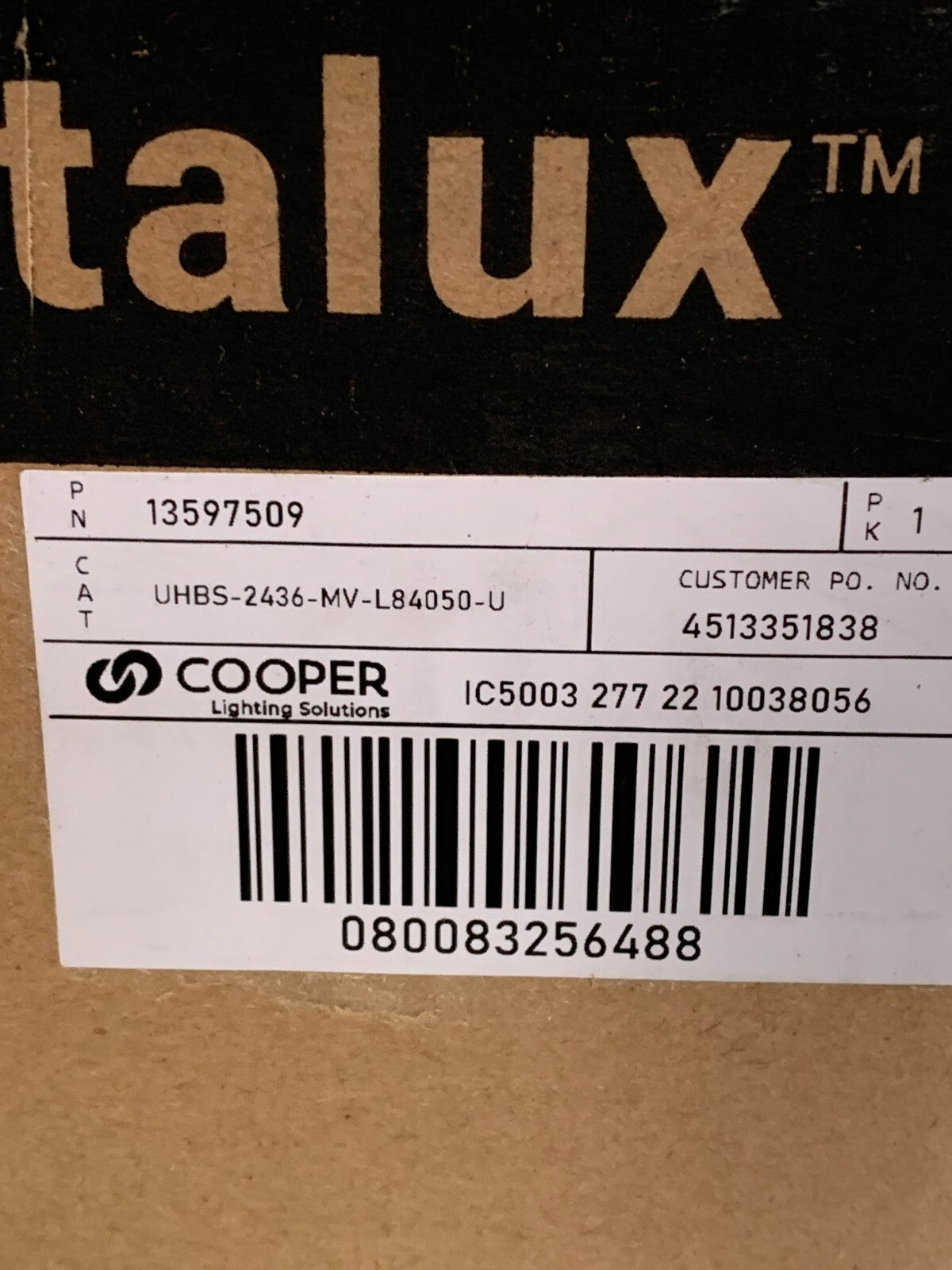 COOPER METALUX LED DIMMABLE HIGH BAY UHBS-2436-MV-L84050-U #135975092