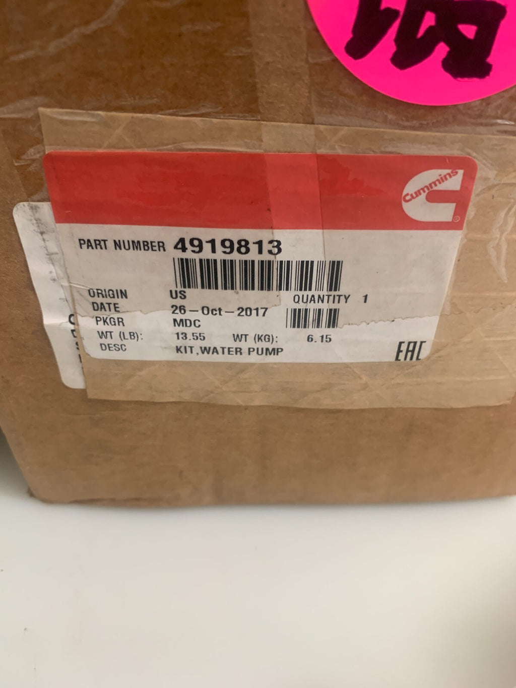 CUMMINS   Water Pump Kit   4919813