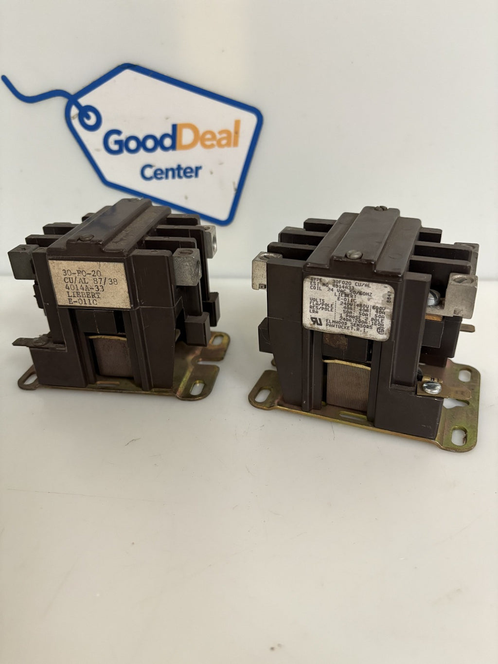 LOT OF 2 ELMWOOD SENSORS CONTACTOR 30F020 CU7AL