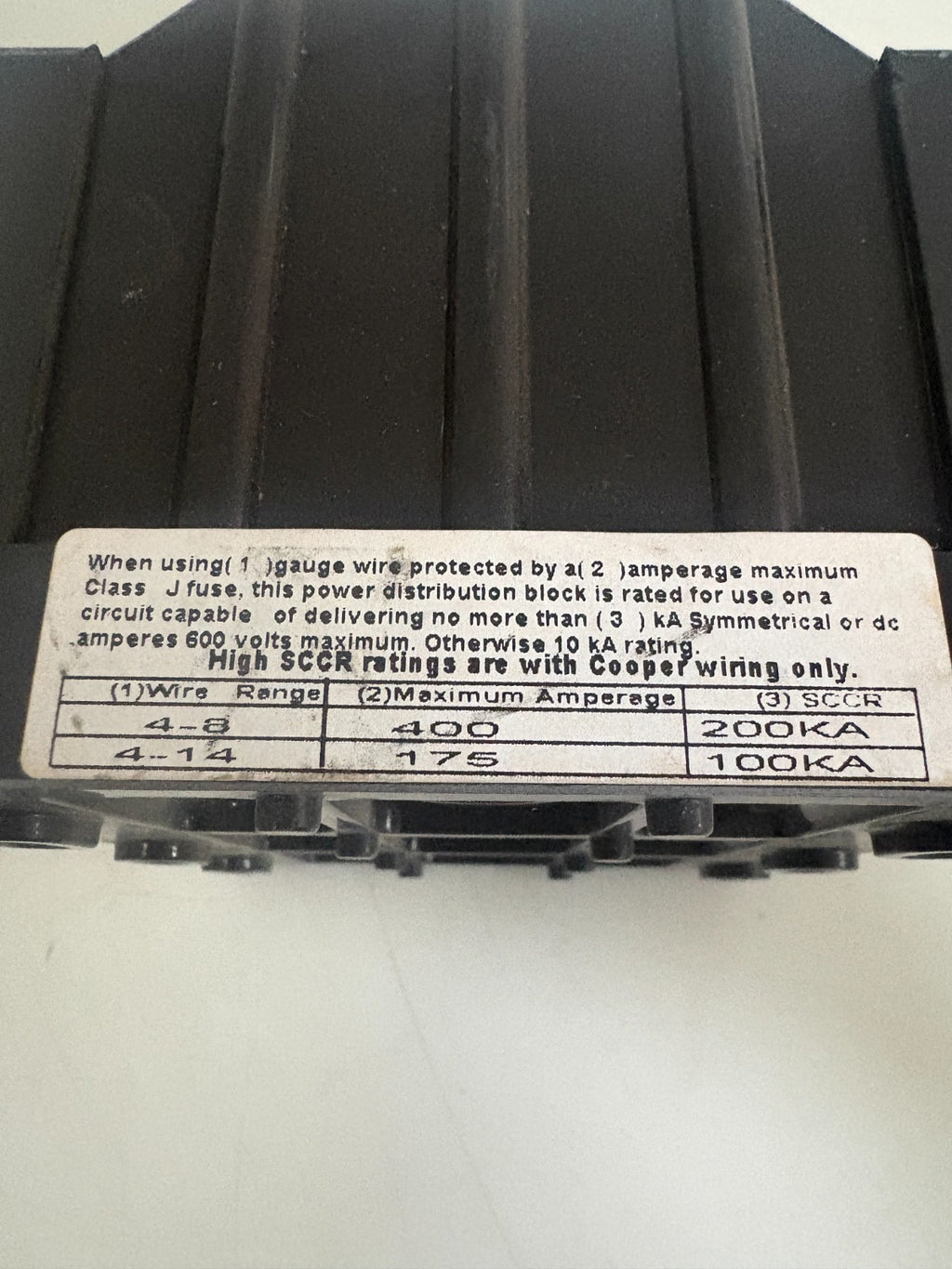 EDISON DISTRIBUTOR BLOCK PB3123 2