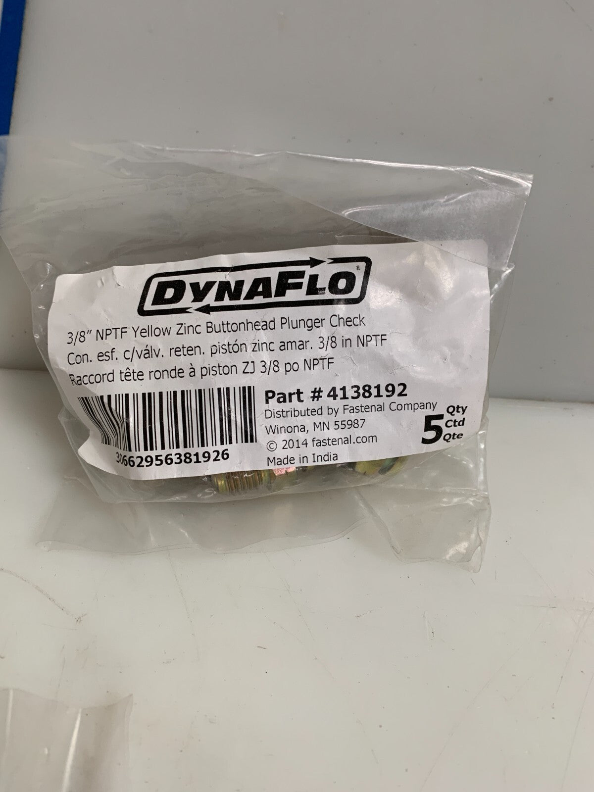 LOT OF 4 DYNAFLO 3/8 BUTTONHEAD PLUNGER CHECK 4138192