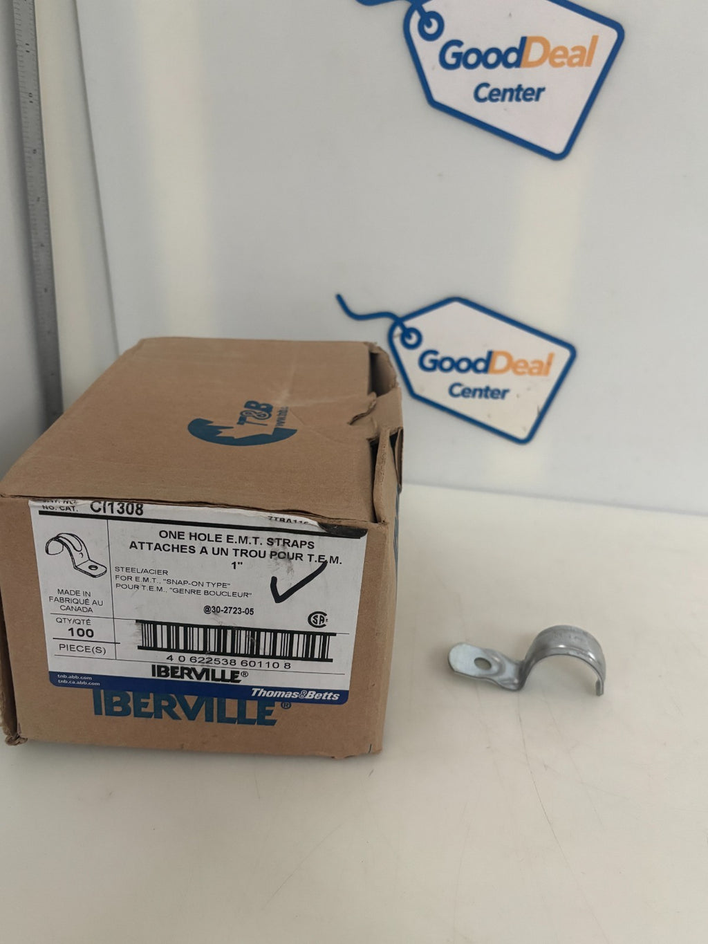 ABB THOMAS & BETTS 1" ONE HOLE E.M.T. STRAPS CI1308  100 PER BOX0