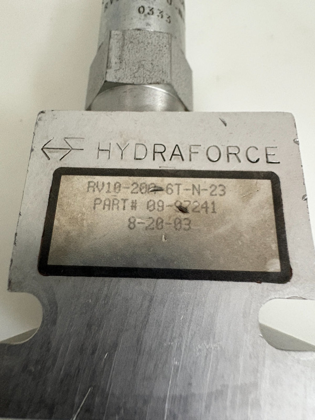 HYDRAFORCE HYDRAULIC BLOCK RV10-20A-6T-N-23 W/RELIEF VALVE RV10-20-0-N-23