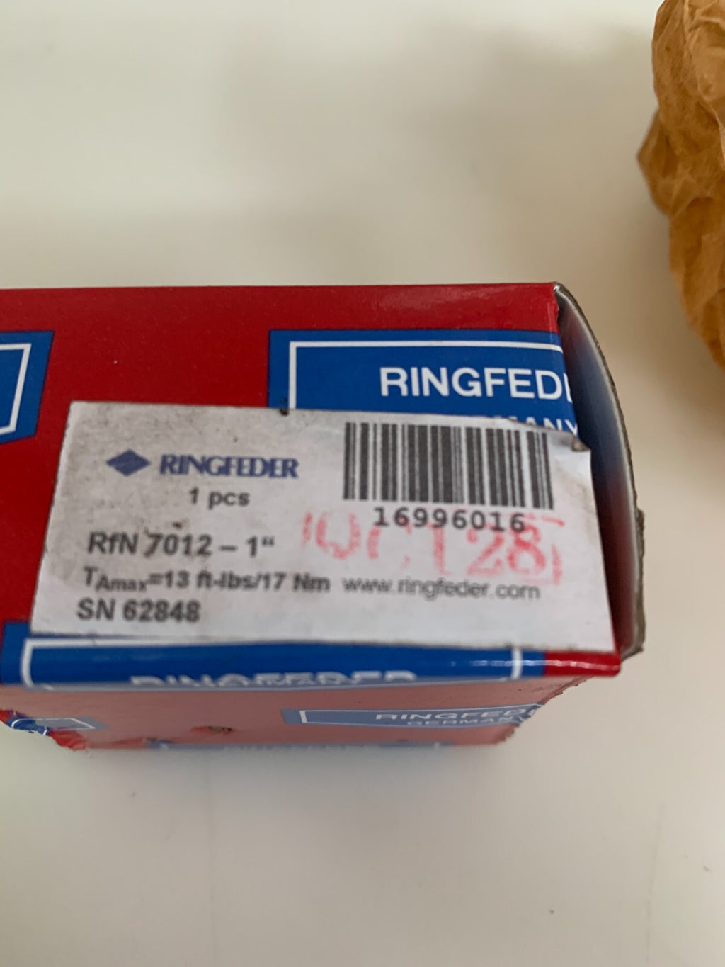 RINGFEDER RING SPRING RFN 7012 1"