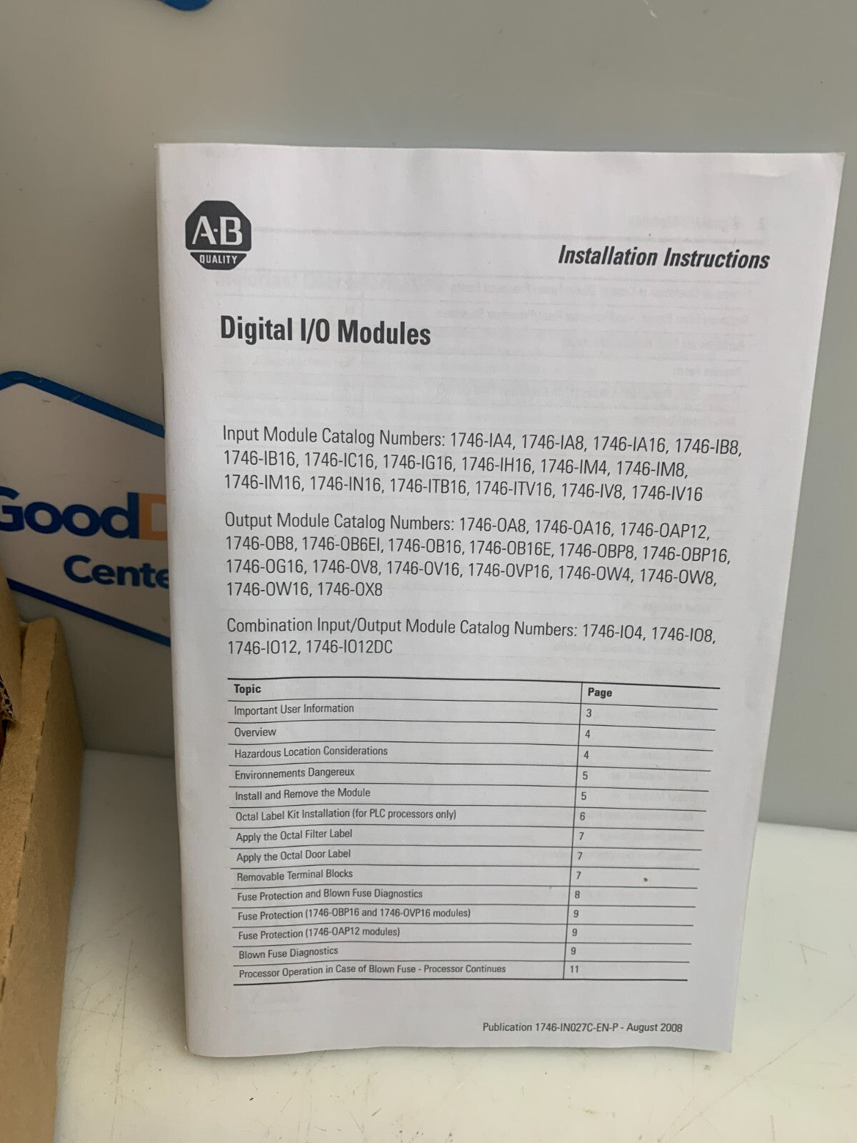ALLEN BRADLEY 1746-0X8 SER A REV C PLC OUTPUT MODULE