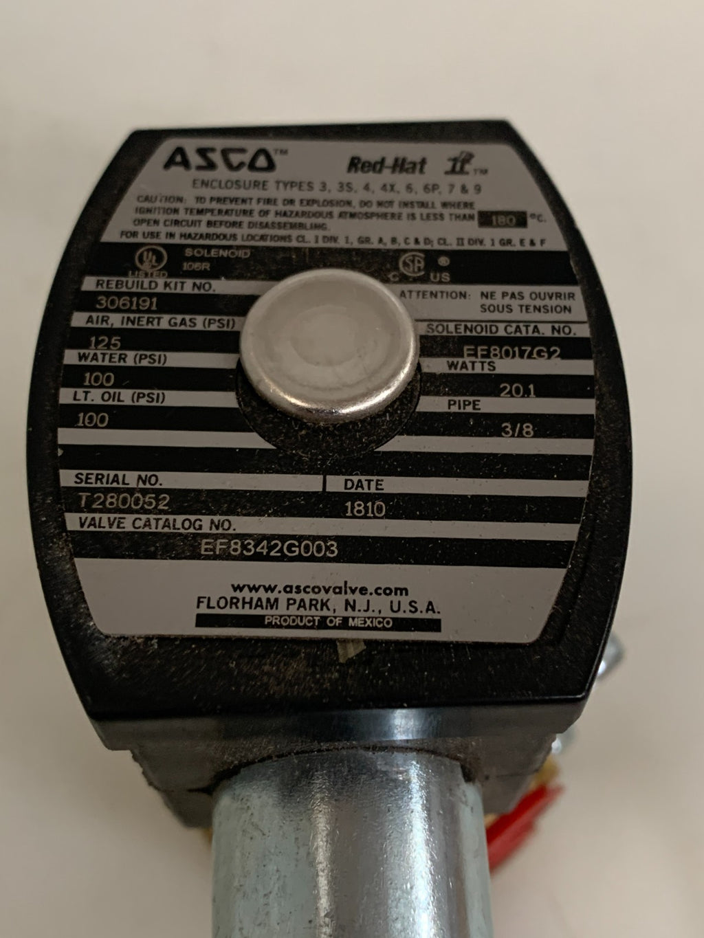 ASCO RED HAT SOLENOID VALVE EF8342G003