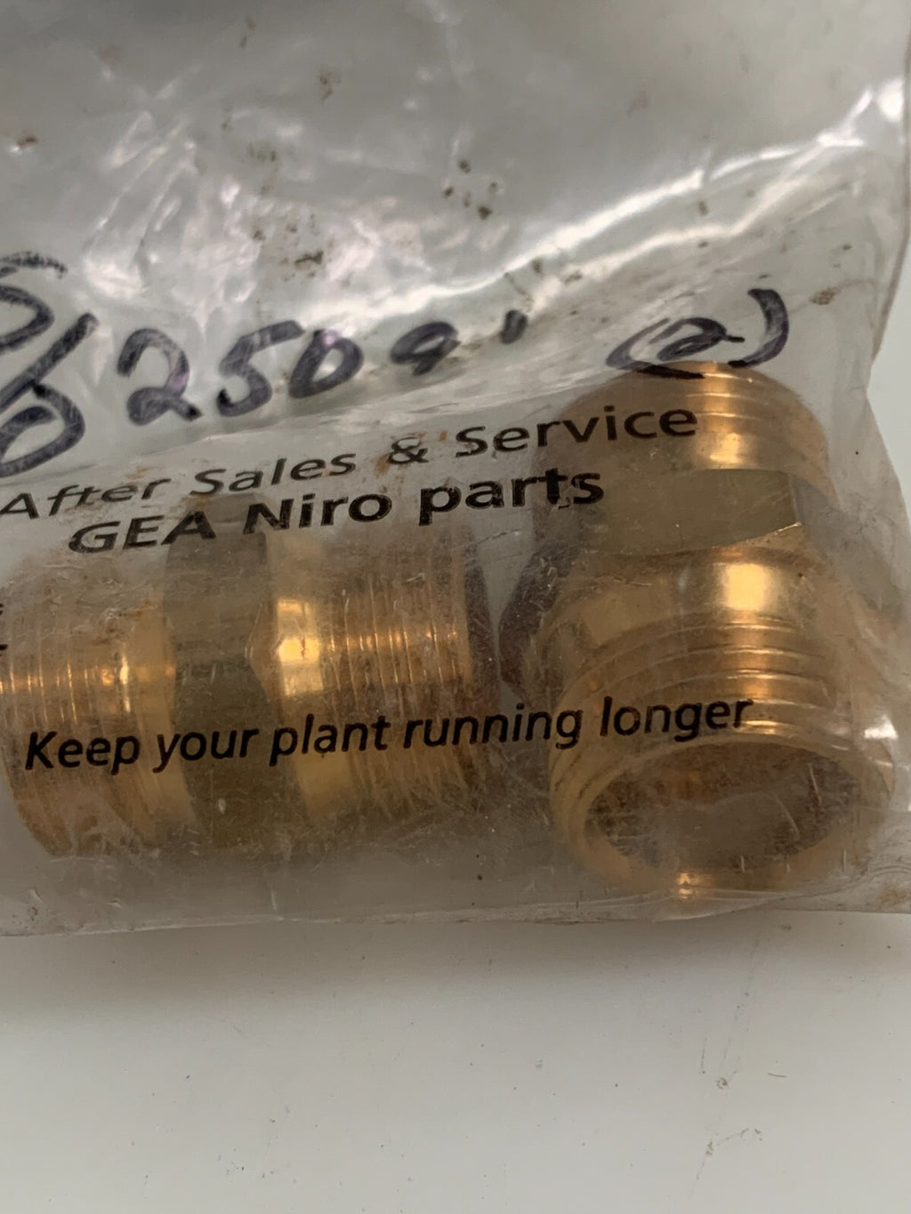 Lot of 2 GEA Thermostat Brass Nipple 013133-L313 Z1-B-03-D