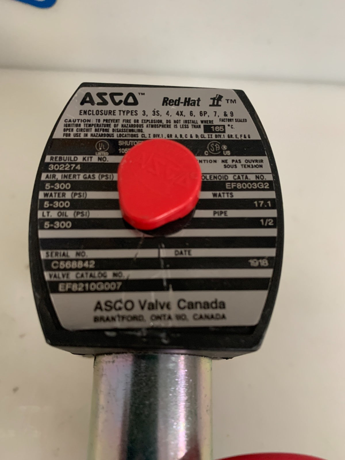 ASCO RED HAT SOLENOID VALVE EF8210 G007