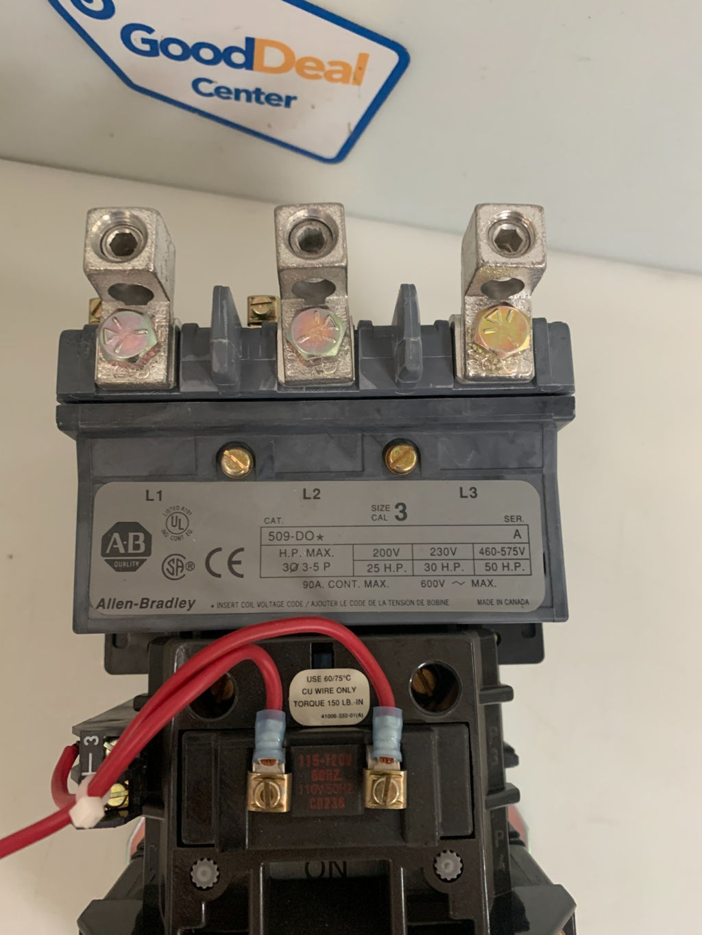 ALLEN BRADLEY MOTOR STARTER 509-DO SER A SIZE 3