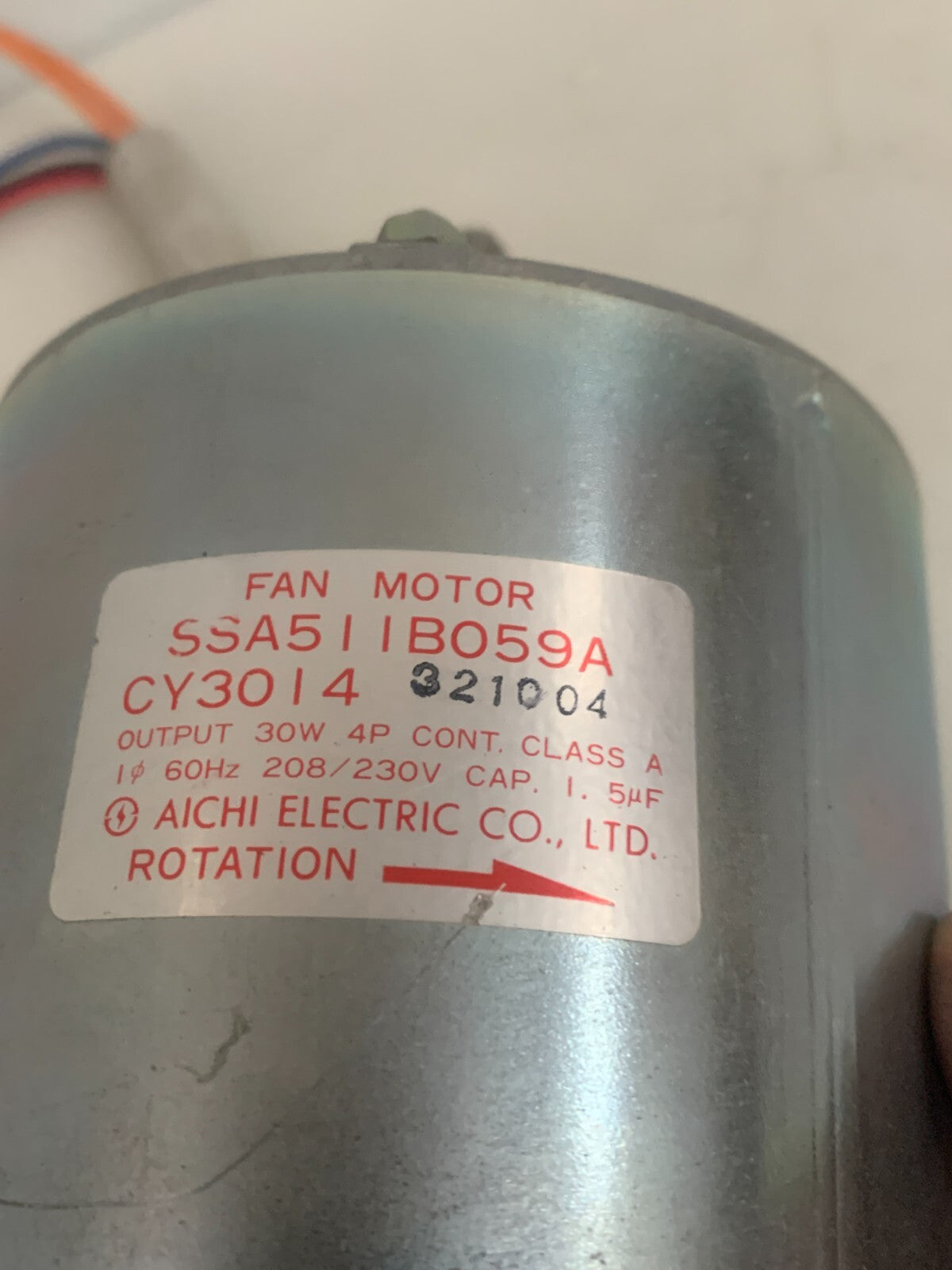 AICHI ELECTRIC FAN MOTOR SSA51 1B0594 CY3014