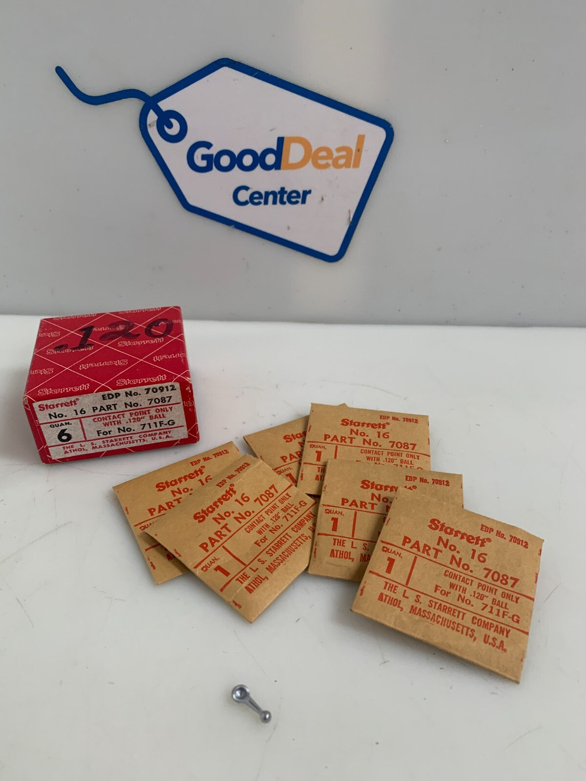Box of 6 Starrett 7087 #16 Contact Point 711F/G-16
