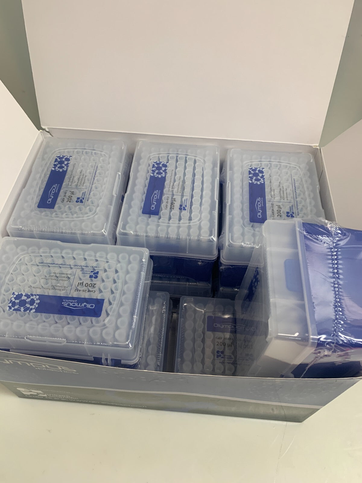 OLYMPUS PLASTICS  200µl  Barrier Piper Tips  26-412  (10x96 Box)