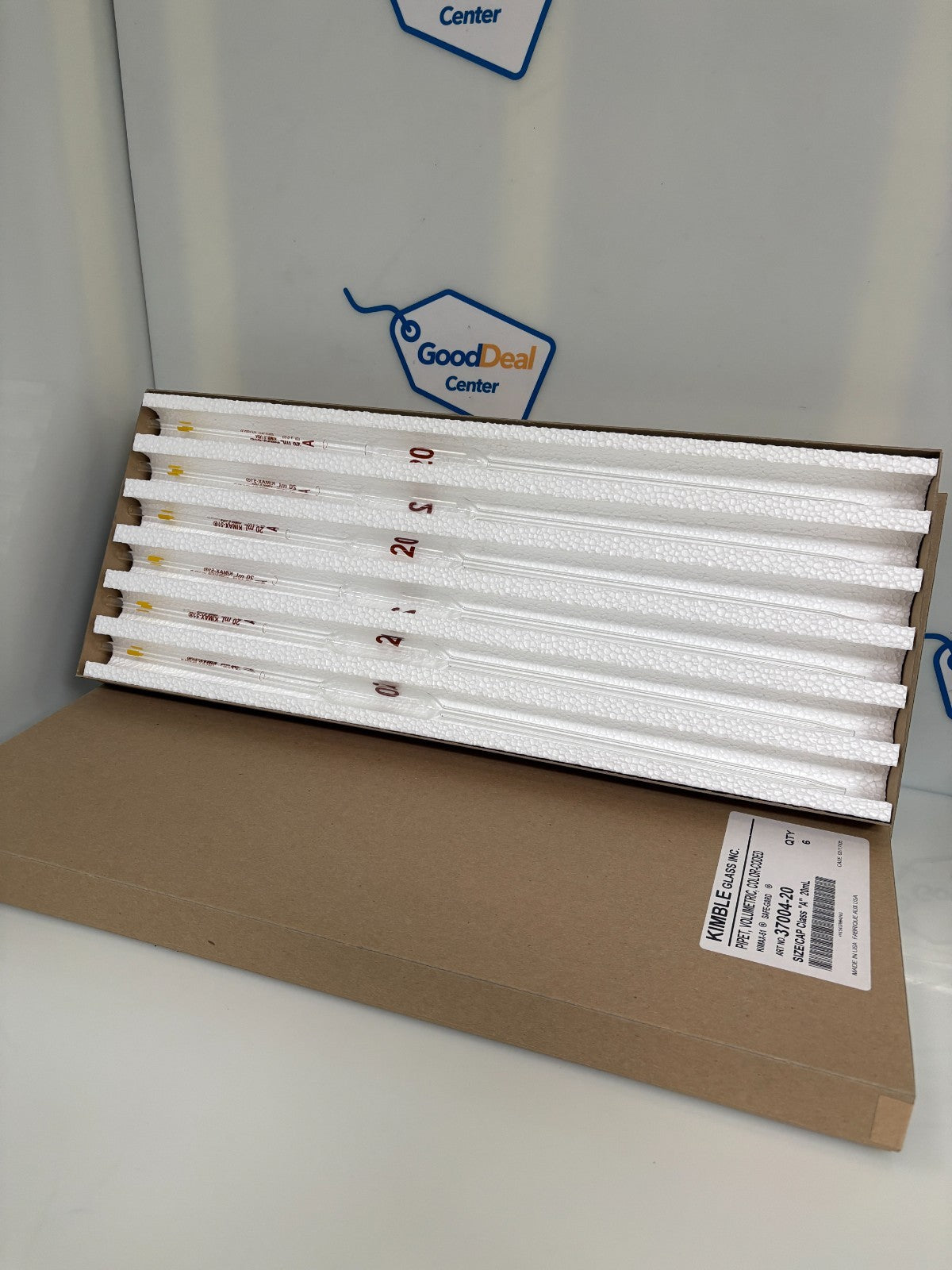 KIMBLE GLASS 20ML VOLUMETRIC PIPET 9370040011 (37004-20) BOX OF 12