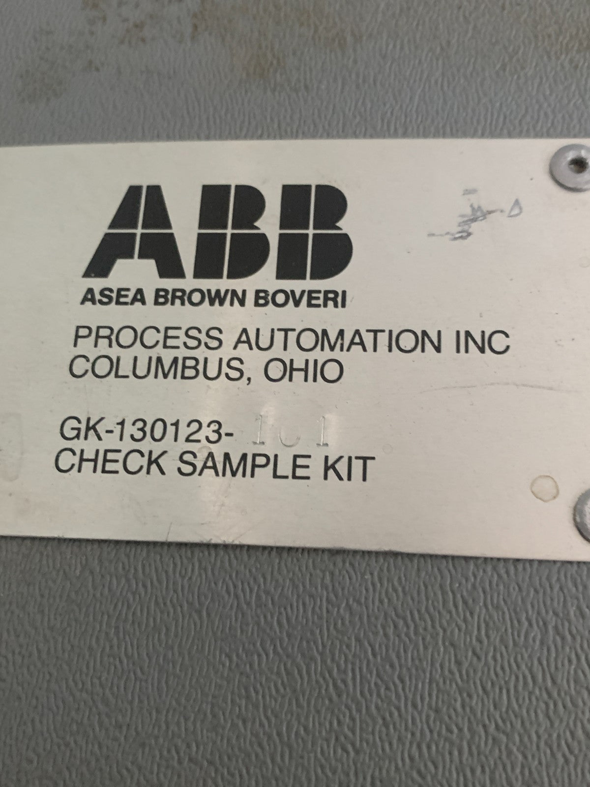 ABB PROCESS AUTOMATION GK-130123-CHECK SAMPLE KIT IN CASE